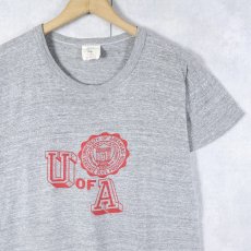 画像1: 70's USA製 "U OF A" カレッジプリントTシャツ M (1)