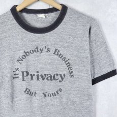 画像1: 70〜80's "It's Nobody's Business But Yours Privacy" プリントリンガーTシャツ (1)