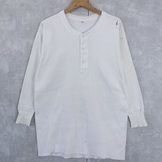 画像1: 60's HANES 猫目ボタン ヘンリーネックアンダーシャツ SIZE44 (1)