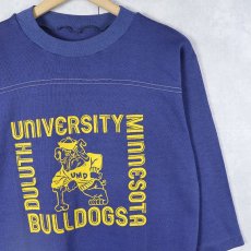 画像1: 〜80's "Minnesota Duluth Bulldogs" フットボールTシャツ NAVY (1)