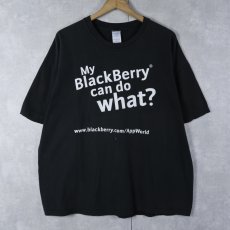 画像1: 2000's BlackBerry "My BlackBerry can do what?" アプリストアプリントTシャツ BLACK XL (1)