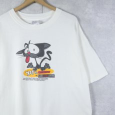 画像1: 90's killfrog.com "Kat vs. Cartoons" キャラクタープリントTシャツ XL (1)