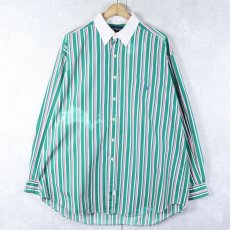 画像1: 90's Ralph Lauren "The Big Shirt" マルチストライプ柄 コットンボタンダウンシャツ L (1)