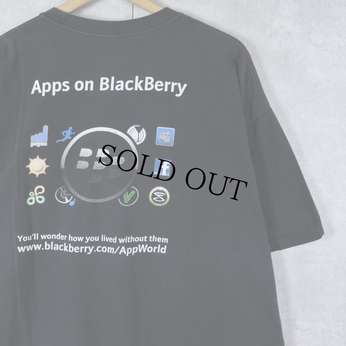 画像2: 2000's BlackBerry "My BlackBerry can do what?" アプリストアプリントTシャツ BLACK XL (2)