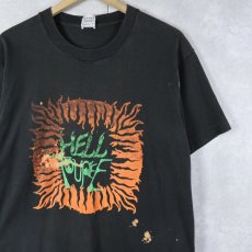画像1: 90's HELL TOUPEE USA製 パンクバンドTシャツ BLACK L (1)