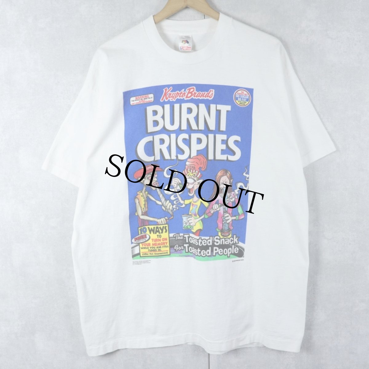 画像1: 90's Dog Eat Dog "Burnt Crispies" ガンジャプリントTシャツ XL (1)