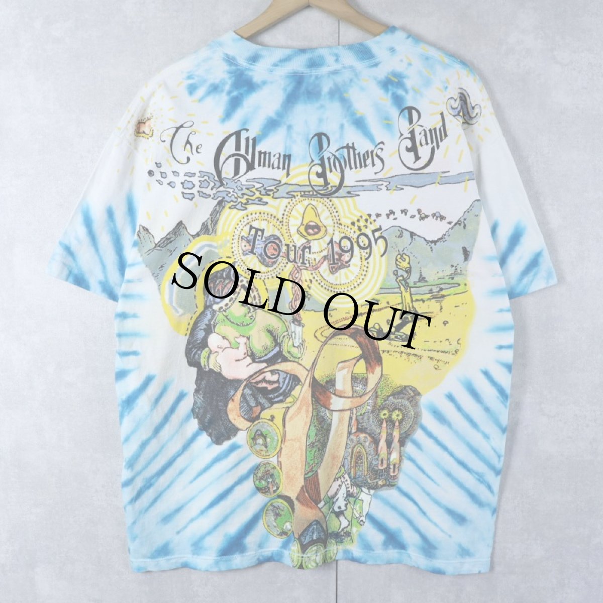 画像2: 1995 The Allman Brothers Band USA製 タイダイ ロックバンドプリントTシャツ L (2)
