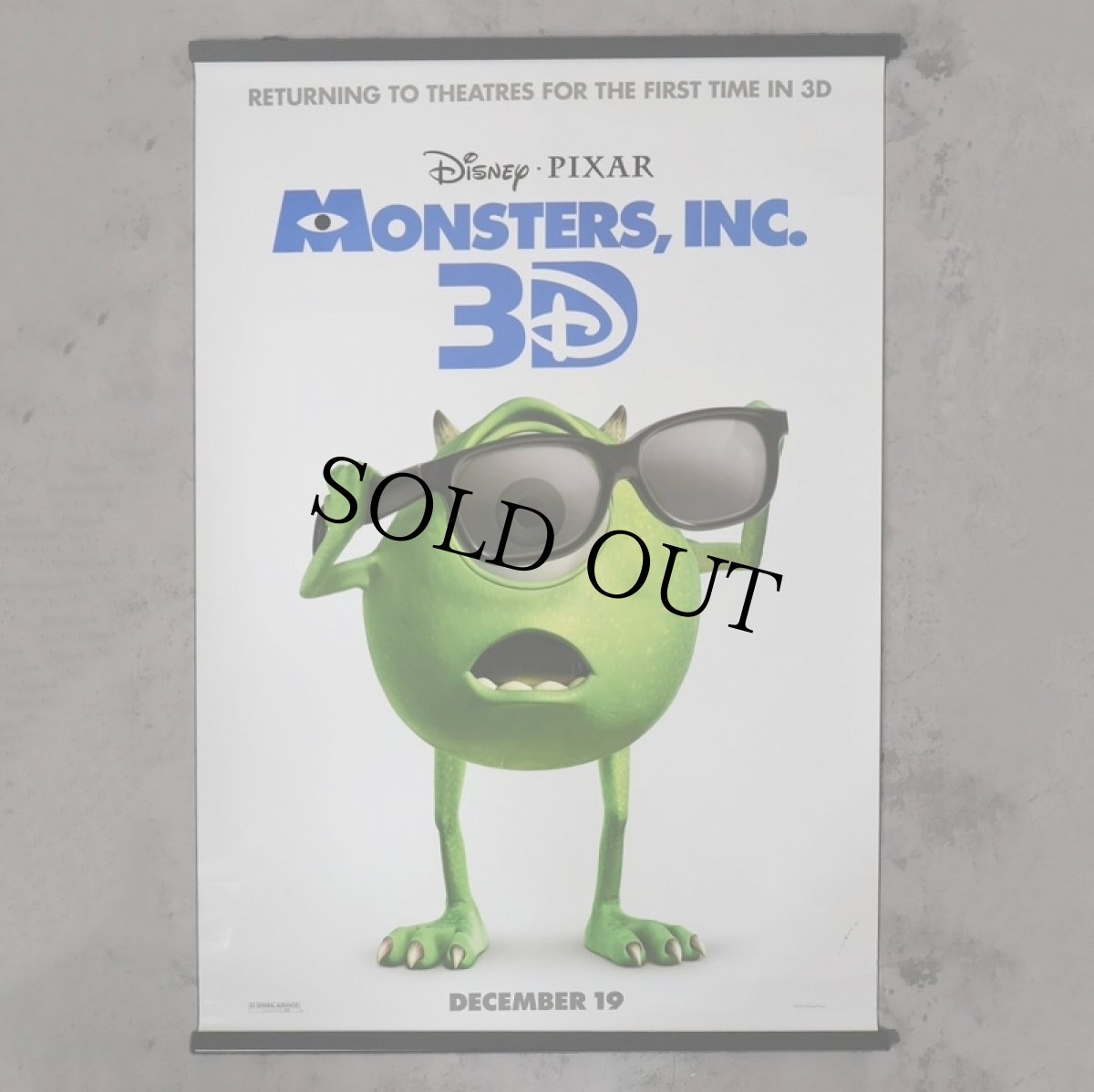 画像1: Disney / PIXAR "MONSTERS,INC. 3D" Theatrical Poster (1)