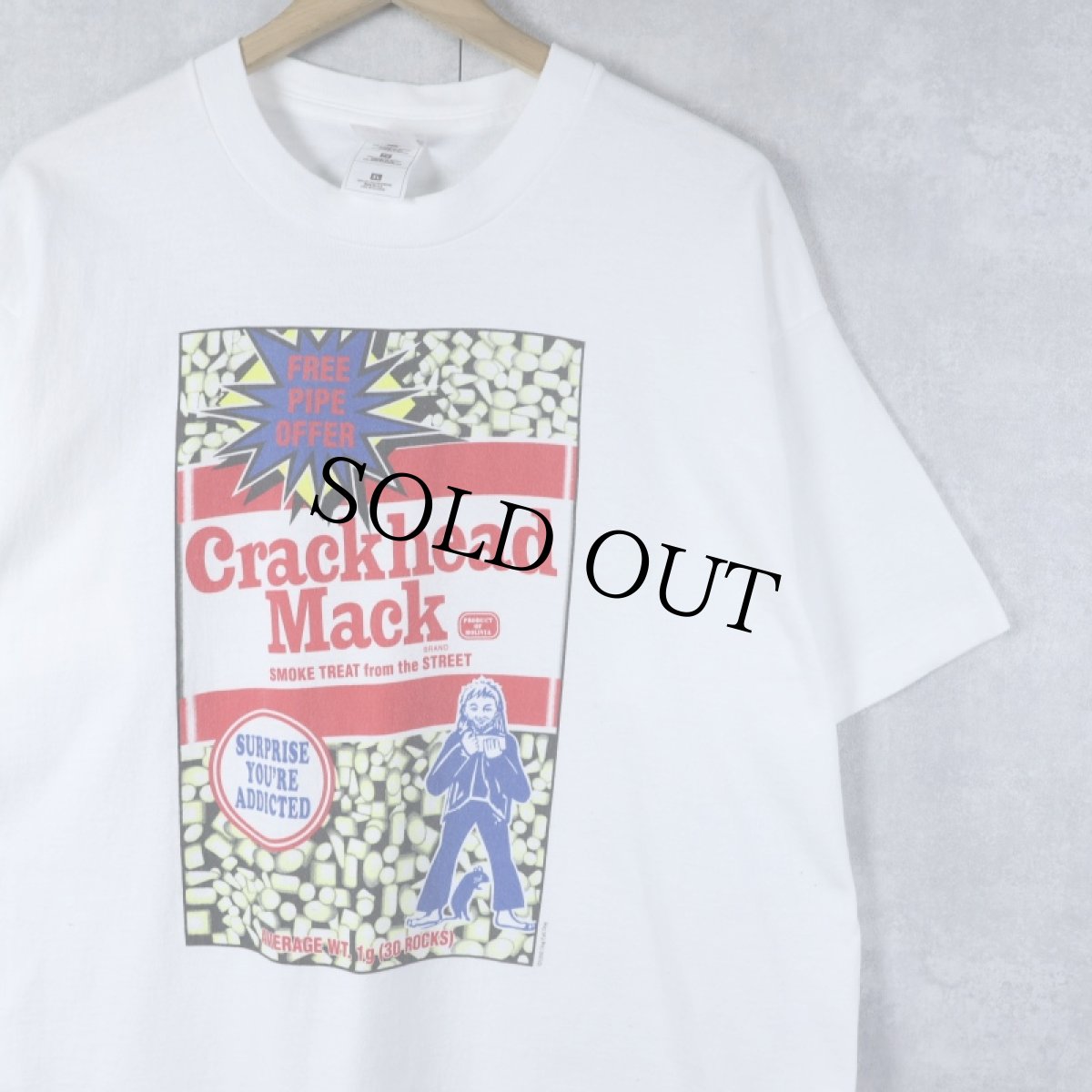画像1: 90's Dog Eat Dog USA製 "Crackhead Mack" ガンジャプリントTシャツ XL (1)