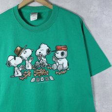 画像1: PEANUTS SNOOPY キャラクタープリントTシャツ L (1)