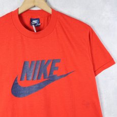 画像1: 80's NIKE 紺タグ USA製 ロゴプリントTシャツ M (1)
