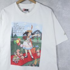 画像1: 90's Mary Engelbreit USA製 "THE BIRTHDAY QUEEN" イラストプリントTシャツ XL (1)
