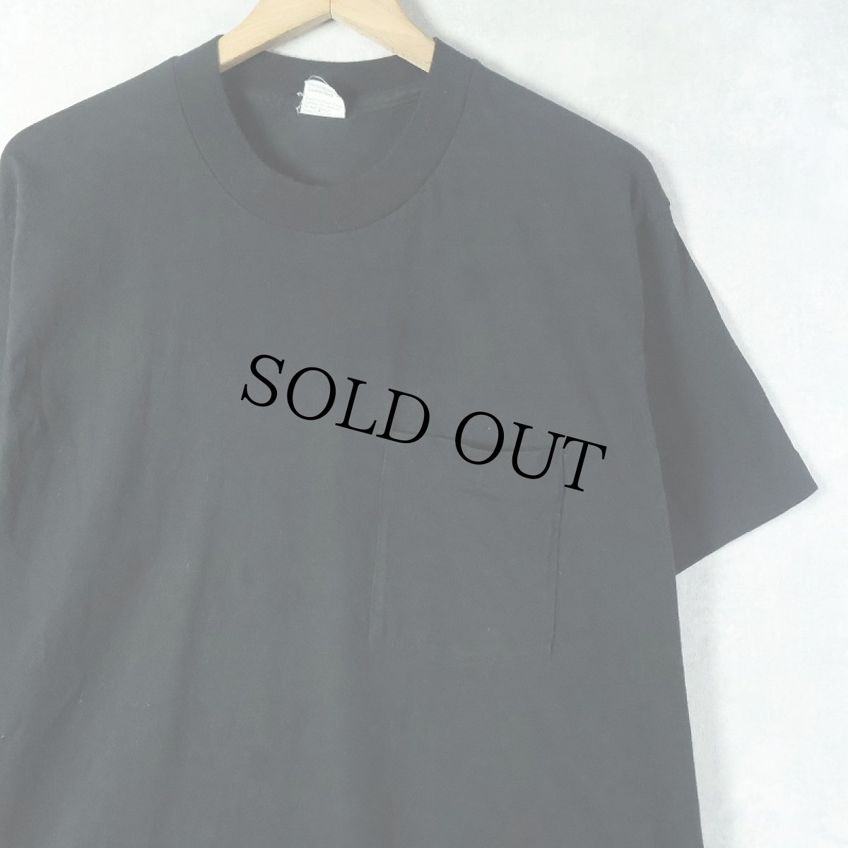 画像1: 90's BVD USA製 無地ポケットTシャツ BLACK XL (1)