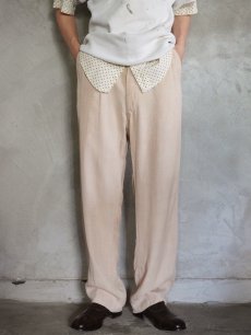 画像1: 50〜60's 柄織 レーヨン混 2タックスラックス W30 (1)