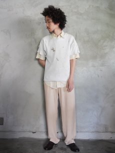 画像3: 50〜60's 柄織 レーヨン混 2タックスラックス W30 (3)