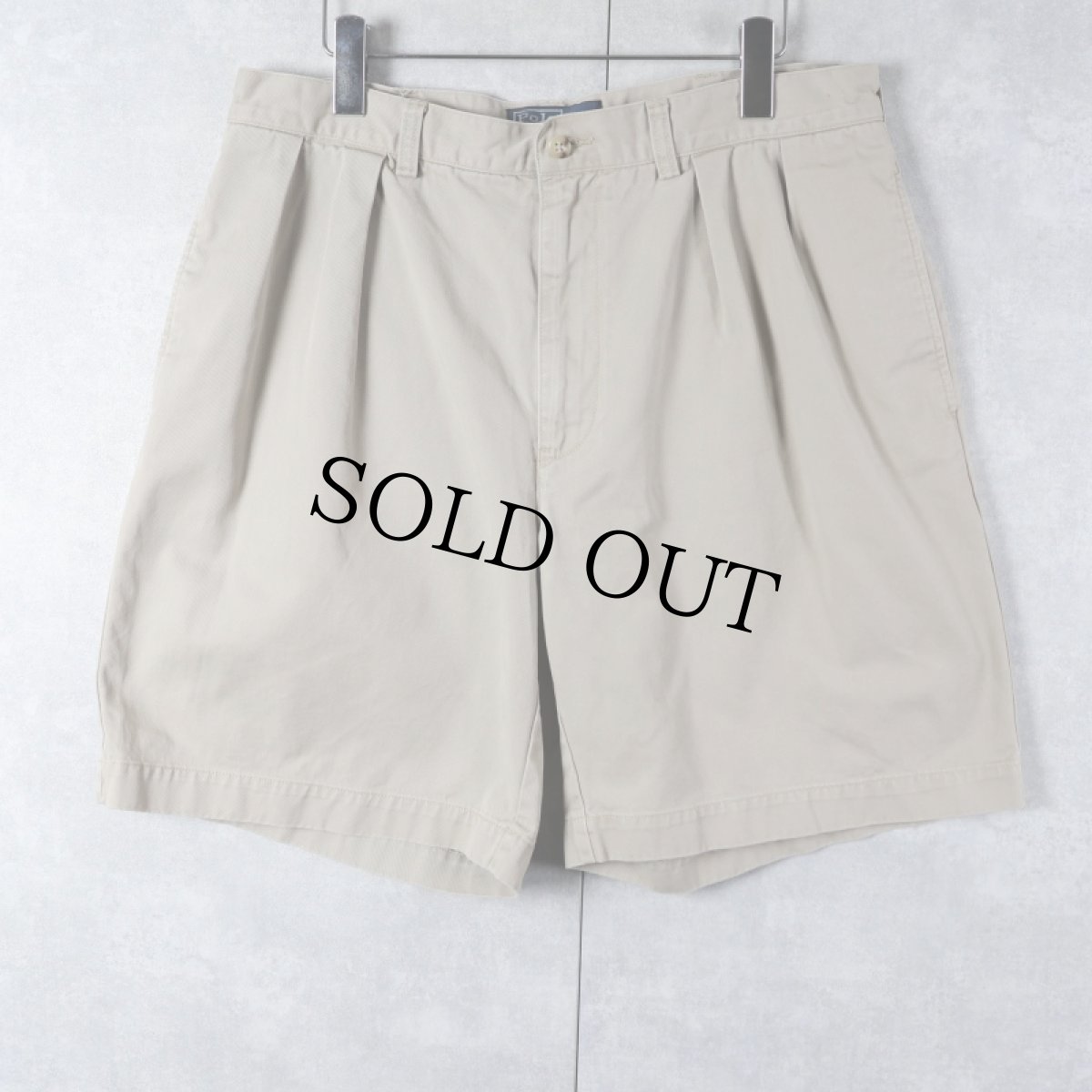 画像2: POLO Ralph Lauren "POLO CHINO" 2タック コットンチノショーツ W35 (2)