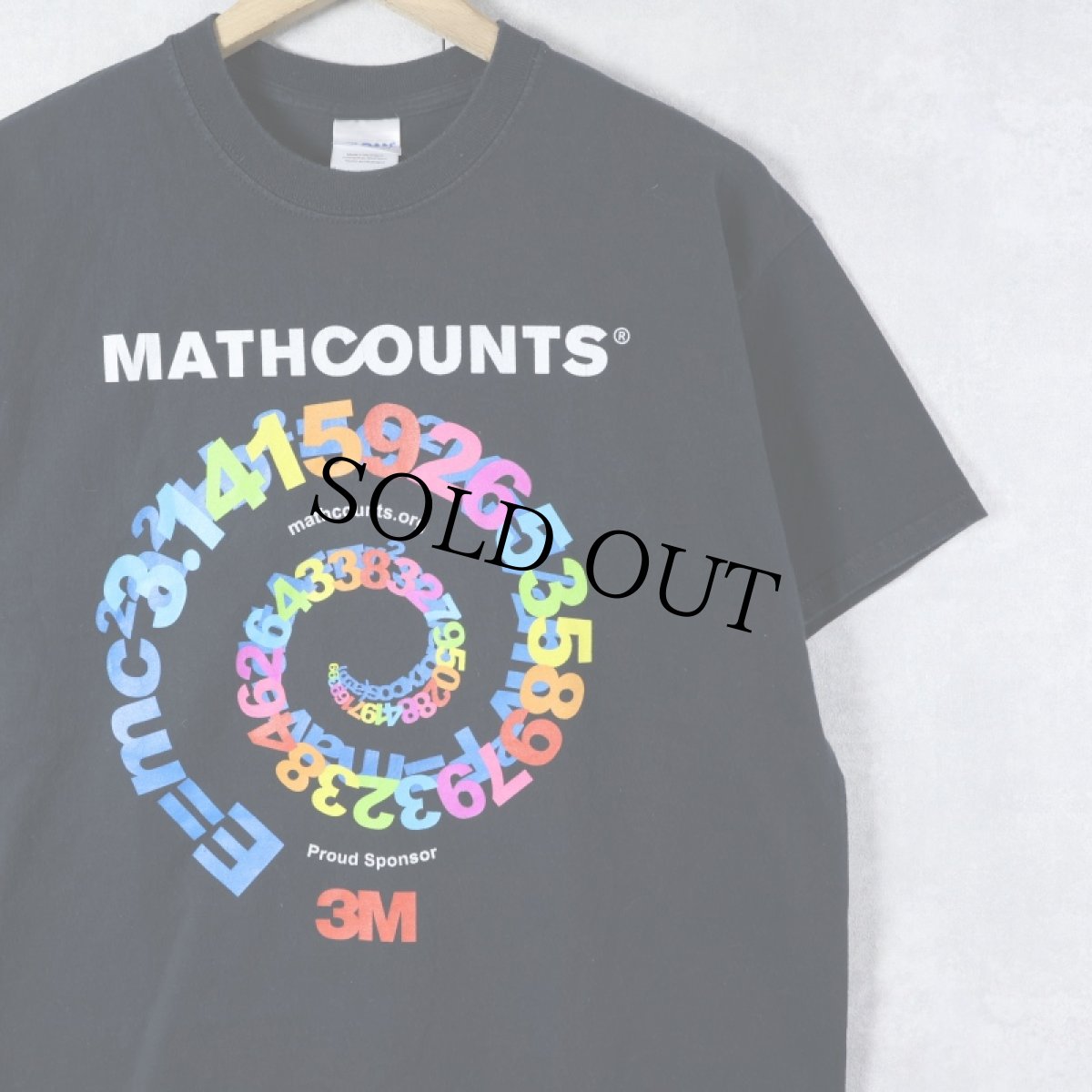 画像1: MATHCOUNTS 円周率プリントTシャツ BLACK M (1)