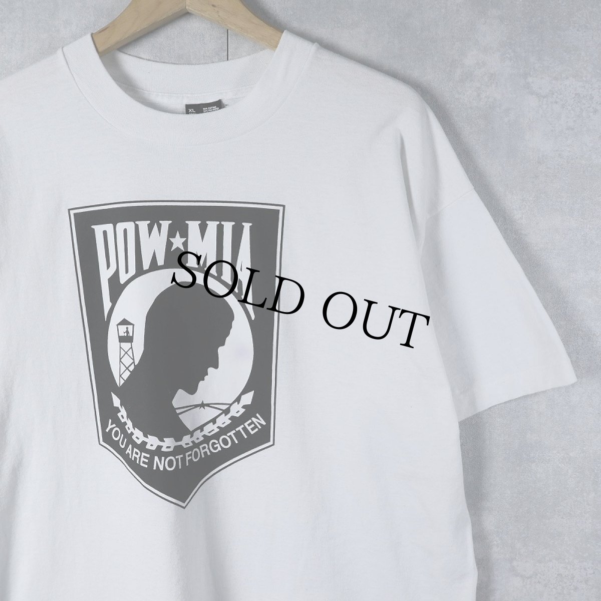画像1: 90's USA製 POWMIA ミリタリープリントTシャツ XL (1)