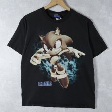 画像1: SONIC ゲームキャラクター プリントTシャツ BLACK XL (1)