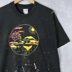 画像1: 90's CANADA製 風景柄 プリントTシャツ BLACK XL (1)
