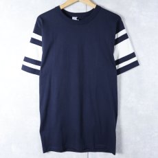 画像1: 80's Champion トリコタグ USA製 無地Tシャツ NAVY L (1)