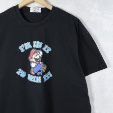 画像1: 2000's Nintendo SUPER MARIO ゲームキャラクタープリントTシャツ BLACK L (1)