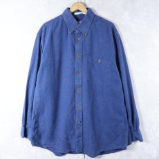 画像1: ORVIS ヘンプ×テンセル インディゴ ボタンダウンシャツ L (1)