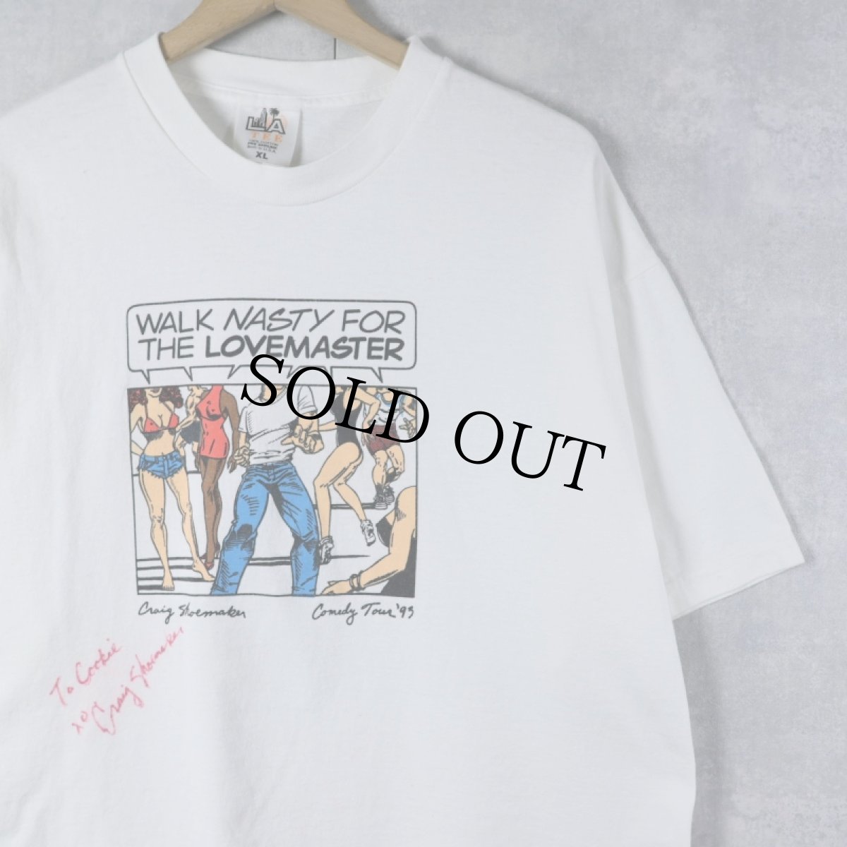 画像1: 90's USA製 "WALK NASTY FOR THE LOVEMASTER" プリントTシャツ XL (1)