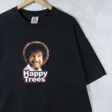 画像1: Bob Ross "Happy Trees" 画家 名言プリントTシャツ BLACK XL (1)