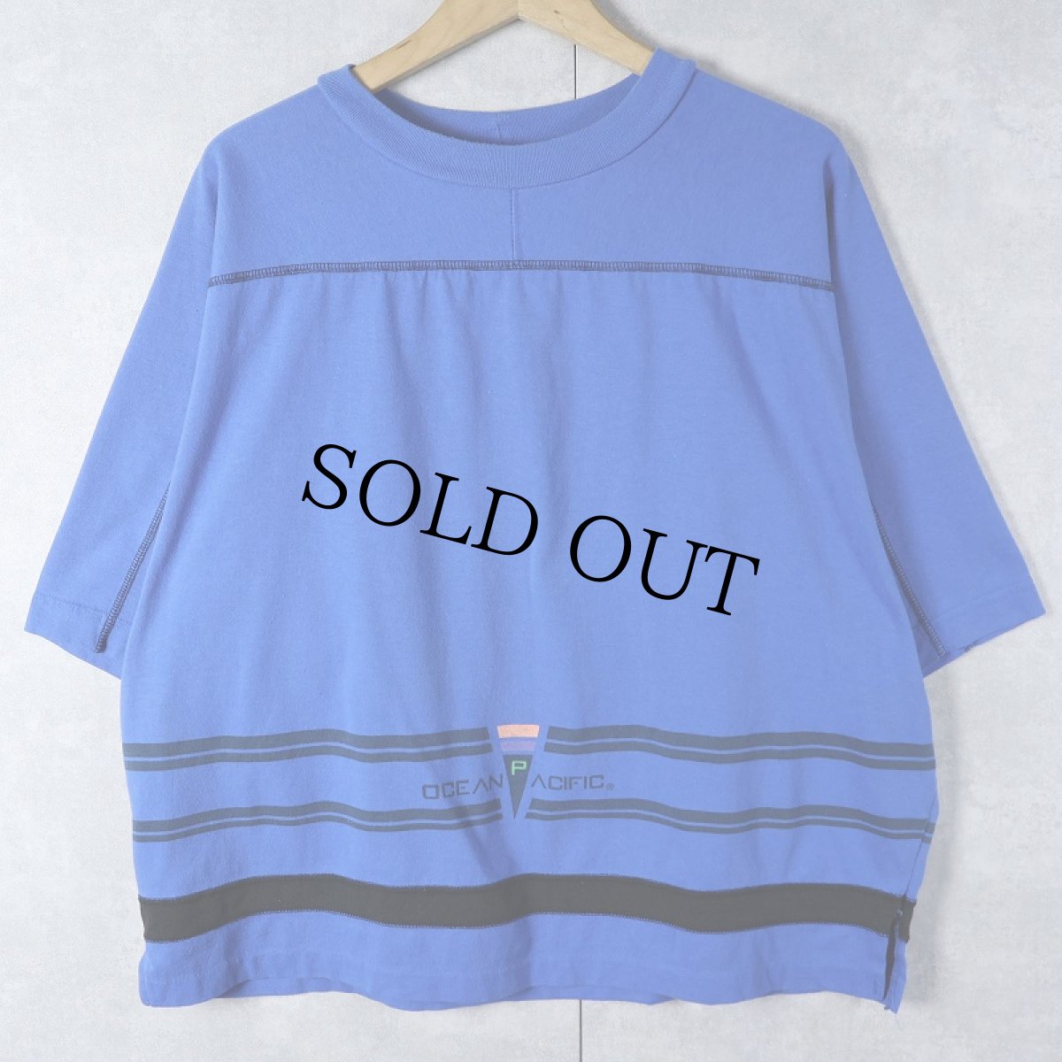 画像1: 90's Ocean Pacific ボーダー柄 プリントTシャツ (1)