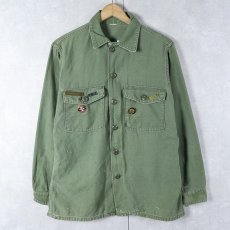 画像1: 60〜70's U.S.ARMY ピンズ付き ユーティリティシャツ (1)