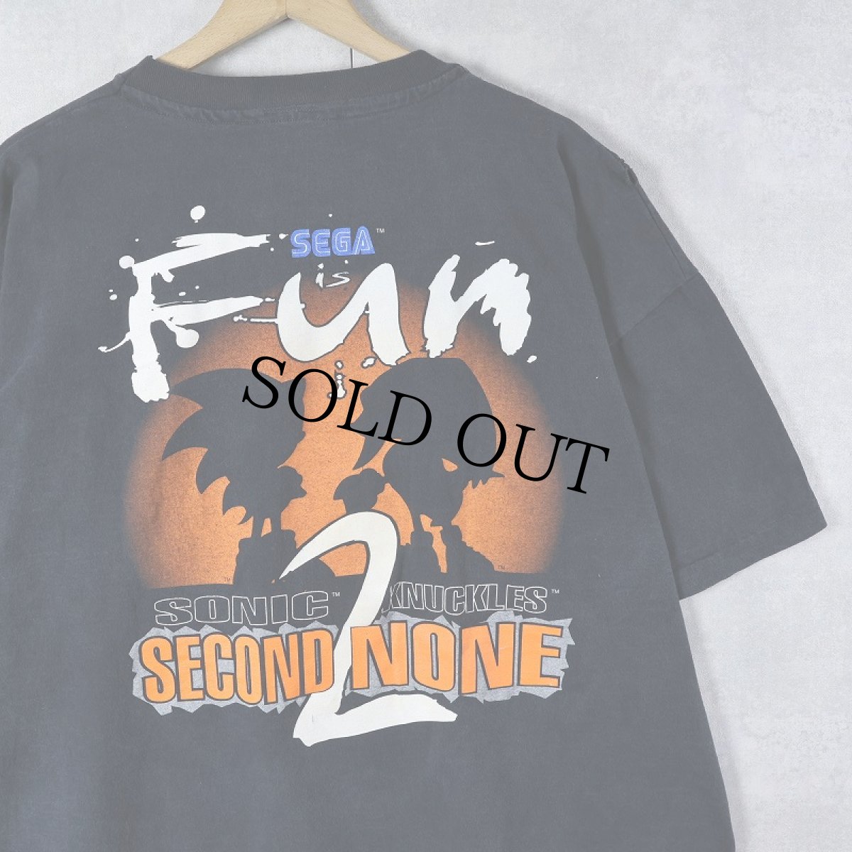 画像1: 90's SEGA USA製 "SONIC SECOND NONE" ゲームプリントTシャツ BLACK XXL  (1)