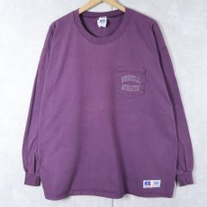 画像1: 90's RUSSELL ATHLETIC USA製 "HIGH COTTON" ロゴプリント ポケットロンT XL (1)