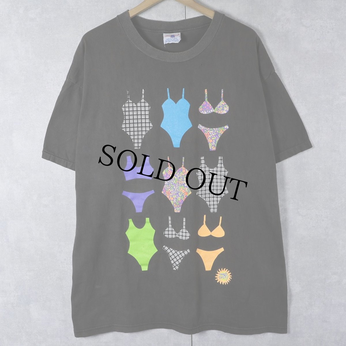 画像1: 90's TURTLE BAY "beach PARTY" 水着プリントTシャツ BLACK ONESIZE (1)