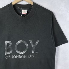 画像1: 90's BOY OF LONDON USA製 ロゴプリントTシャツ BLACK M (1)