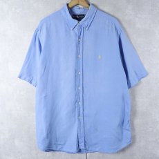 画像1: Ralph Lauren "CLASSIC FIT" ロゴ刺繡 リネンボタンダウンシャツ XL (1)
