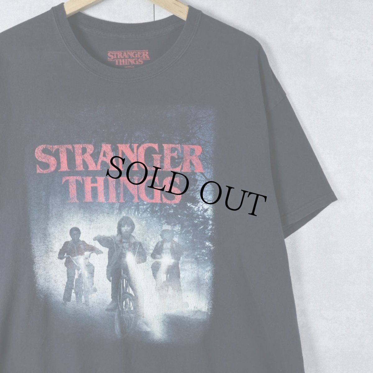 画像1: STRANGER THINGS SFドラマプリントTシャツ BLACK XL (1)