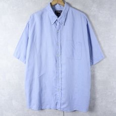 画像1: LANDS' END 3点留め リネンボタンダウンシャツ XL (1)