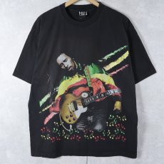 画像1: BOB MARLEY レゲエミュージシャンプリントTシャツ BLACK XL (1)