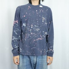 画像3: 70's Ferrari USA製 ペンキペイント ラメプリント ポケットTシャツ NAVY (3)