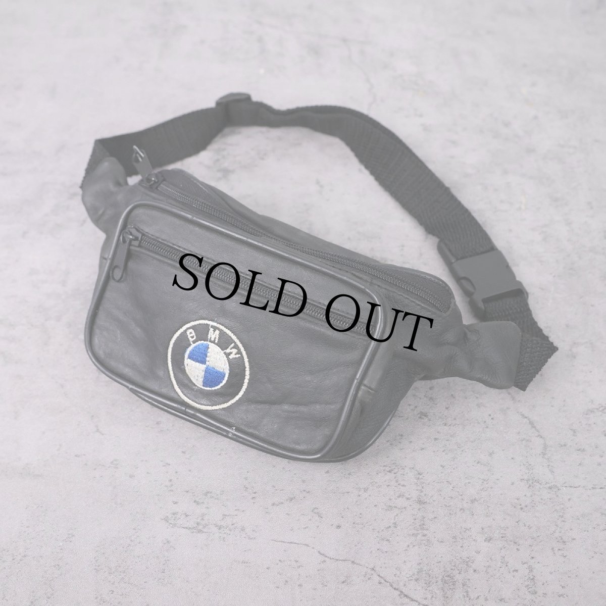 画像1: BMW 自動車メーカー レザーウエストバッグ BLACK (1)