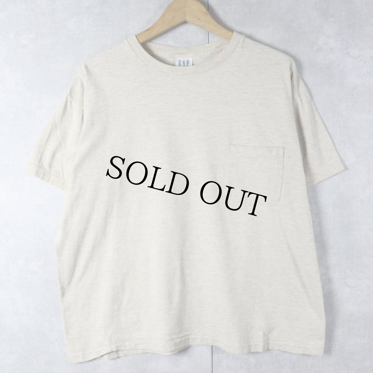 画像1: 90's GAP USA製 無地 ポケットTシャツ M (1)