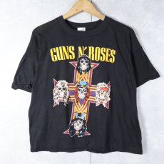 画像1: 70〜80's GUNS N' ROSES パキ綿 ロックバンド プリントTシャツ BLACK S (1)