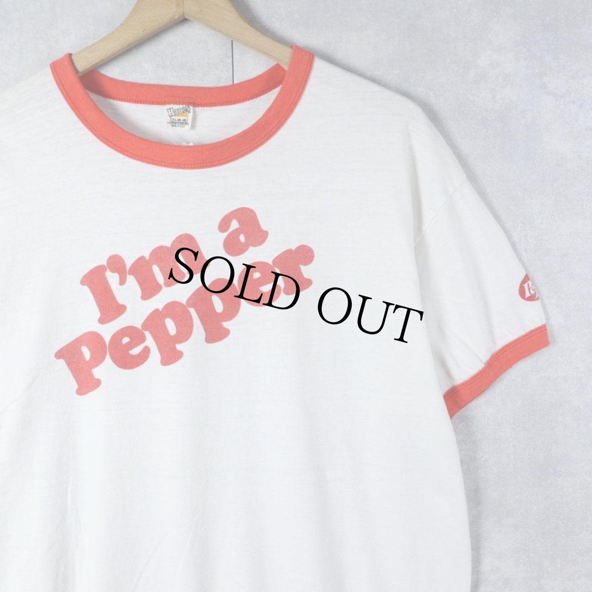 画像1: 70's Dr Pepper USA製 飲料メーカー プリントリンガーTシャツ XL (1)