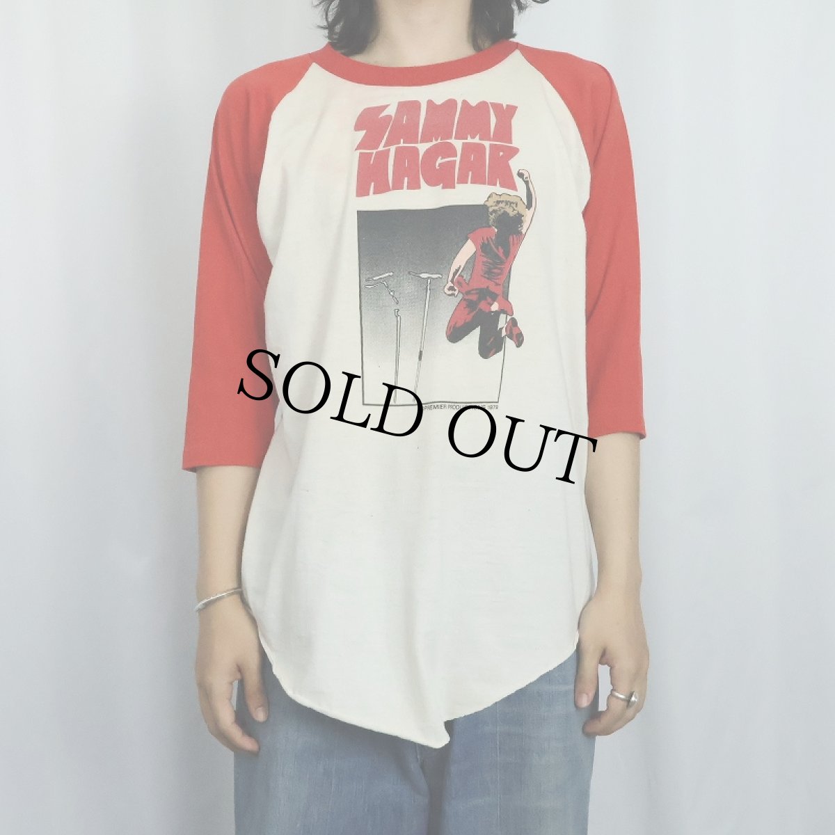 画像2: 70's Sammy Hagar USA製 ロックミュージシャン プリントラグランTシャツ L (2)