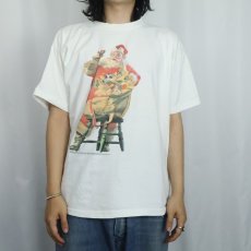 画像2: 90's Coca-Cola サンタクロースプリントTシャツ L (2)