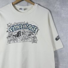 画像1: 90's IN CON "SPACE RACE" 映画パロディプリントTシャツ XL (1)