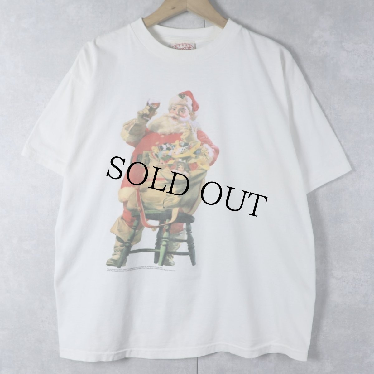 画像1: 90's Coca-Cola サンタクロースプリントTシャツ L (1)