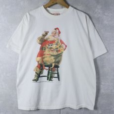 画像1: 90's Coca-Cola サンタクロースプリントTシャツ L (1)