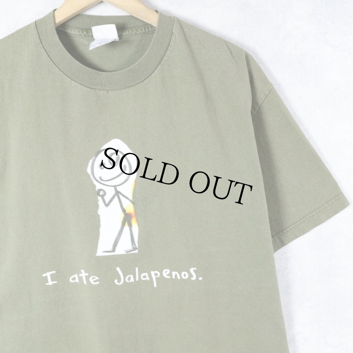 画像1: "I ate Jalapenos." イラストプリントTシャツ L (1)